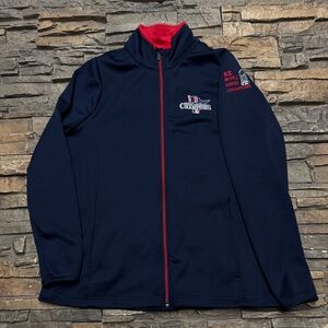 Boston Red Sox 2018 Champions Jacket Women’s XL Fitted Authentic Blue Full Zip